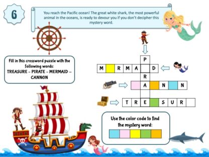 Printable pirates and mermaids treasure hunt for kids birthday party game