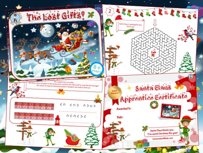 Printable Christmas game kit for kids to play at home