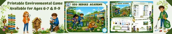 Environmental education game for kids to print - The eco adventure