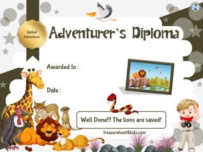 Savanna Adventurer's diploma
