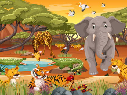 Savanna mystery game to print for kids