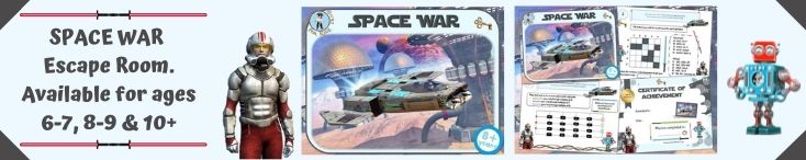 Try our ready-to-play Space War Escape Room for Ages 8+