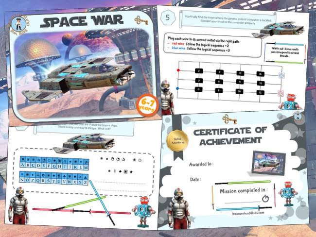 Space War escape party game - Treasure hunt 4 Kids