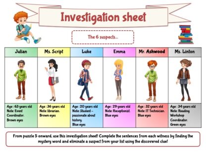 Investigation Sheet