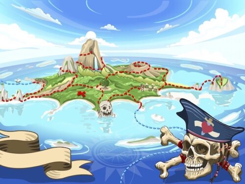 The treasure of the Pirate island : treasure hunt game for kids