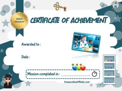 Printable diploma for home escape room in the laboratory