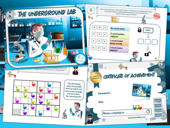 Underground lab escape room party game