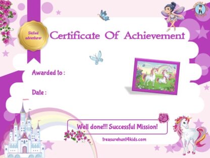 unicorn girly certificate