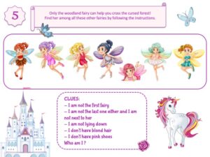 Unicorns treasure hunt activity for birthday party