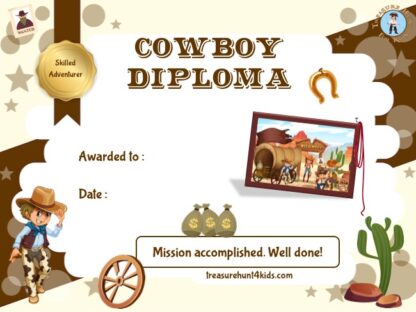 Wild West cowboy diploma