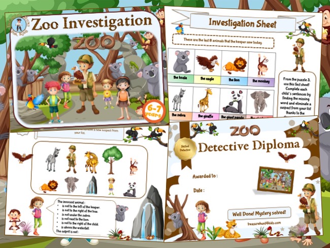 Zoo detective mystery game