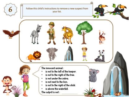 zoo investigation game for kids to print