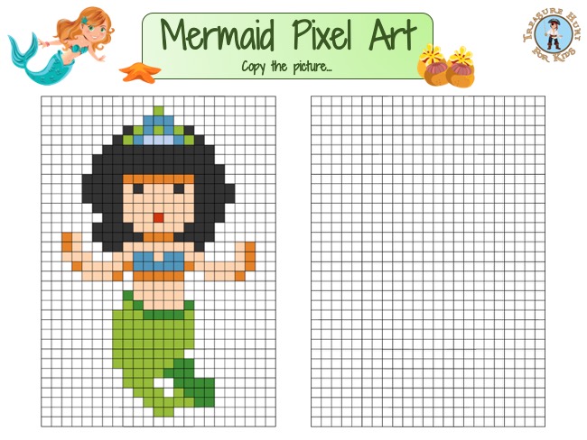 Pixel Art For Kids Printable Games To Print Treasure Hunt 4 Kids