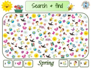 Spring Look and Find - Treasure hunt 4 Kids - Printable activity