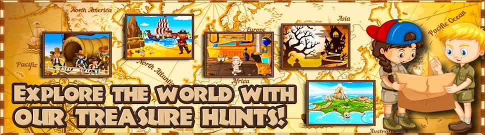 Printable adventure games (4-5 years old) - Treasure hunt 4 Kids