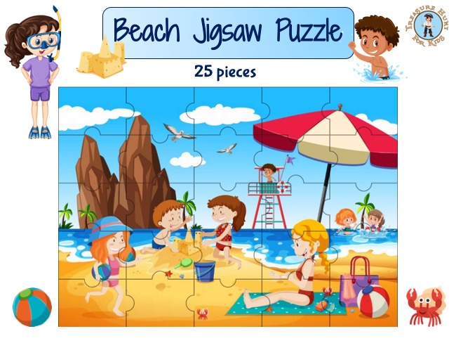 beach jigsaw puzzle to print treasure hunt 4 kids free game