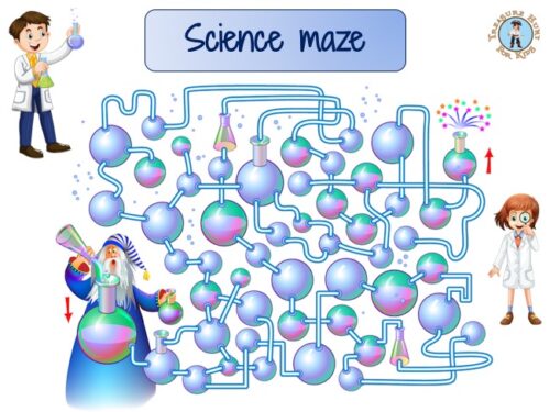 Science maze to print for kids