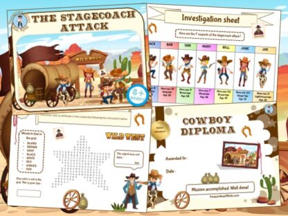 Wild West mystery party game for kids