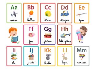 French Alphabet Flash Cards - Learning game - Treasure hunt 4 Kids