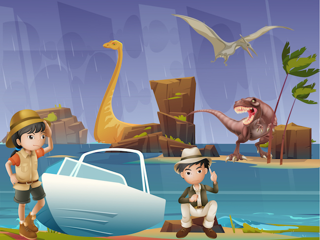 Dinosaur Escape game - Home Printable Adventure - Treasure hunt 4 Kids