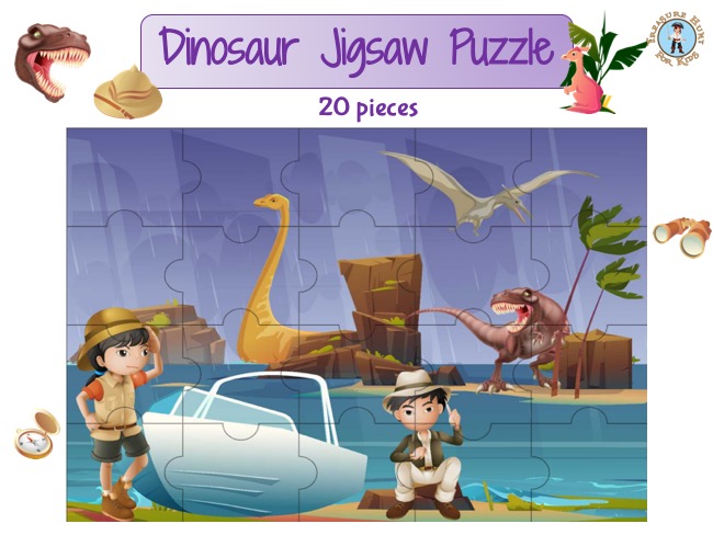 Dinosaur jigsaw puzzle to print