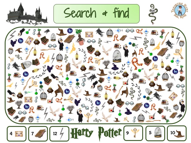Harry Potter I Spy Game Treasure Hunt 4 Kids Free Printable Activity