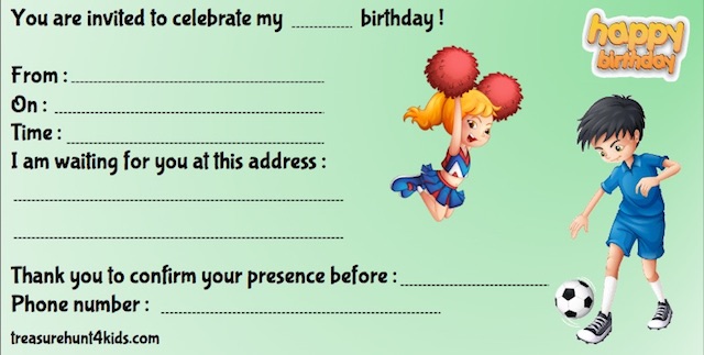 Soccer birthday party invitation