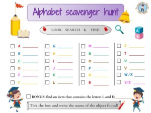 Alphabet Scavenger Hunt - Treasure hunt 4 Kids - Free game for kids