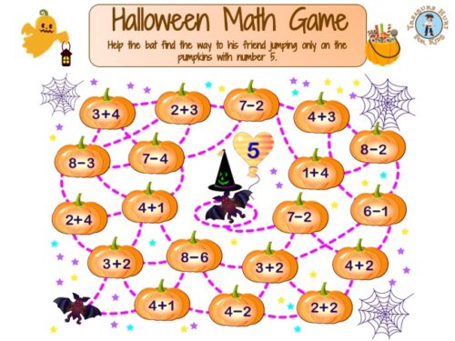 Halloween math game : Addition maze
