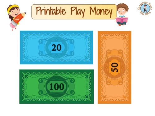 Printable Play Money - Fake templates - Treasure hunt 4 Kids