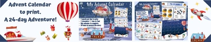Christmas Advent calendar to print