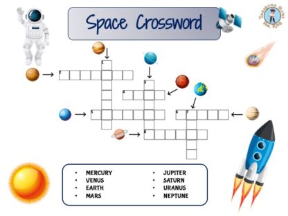 Space crossword to print for kids