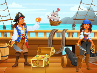 Pirate adventure game to print
