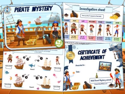 Pirate invetigation party game kit