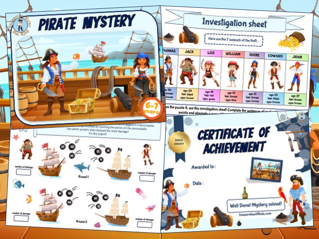 Pirate Mystery game - 6-7 years old - Treasure hunt 4 Kids