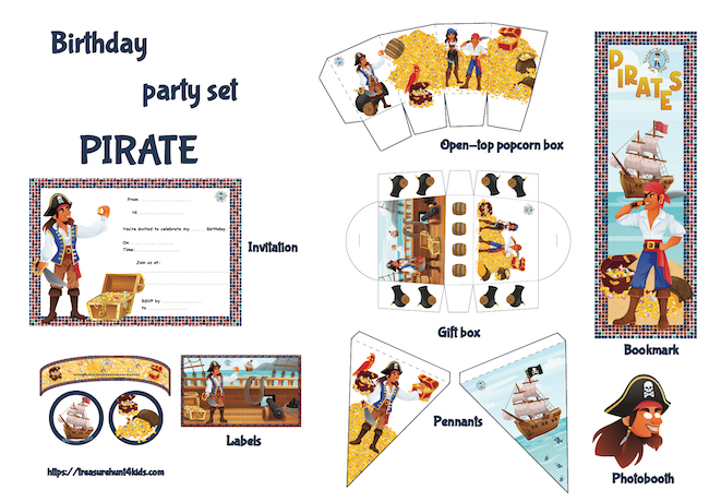 Printable pirate party supplies