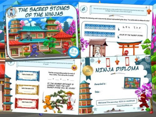 Ninja printable game - Treasure hunt - Treasure hunt 4 Kids