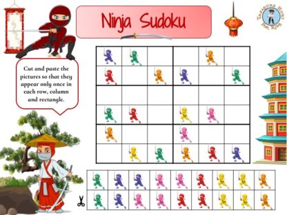 Ninja sudoku to print for kids