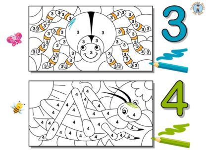 Color numbers one to ten printable for Kindergarten children.