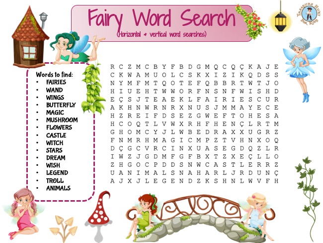 Fairy Word Search Puzzle FREE Game Treasure Hunt 4 Kids