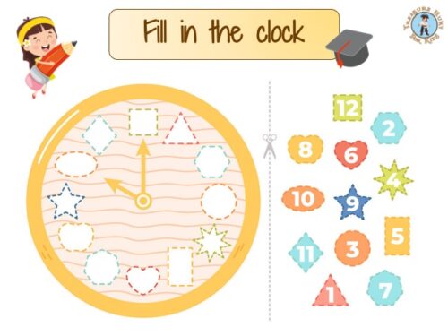 Fill in the clock worksheet