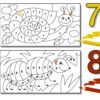 Collection of printable color by number worksheets for kids.
