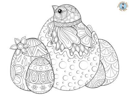 Easter chick coloring page