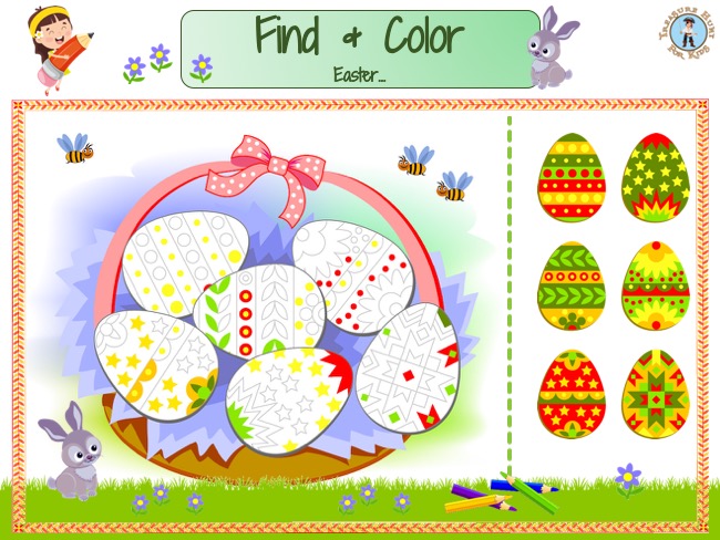 Easter Find and Color activity