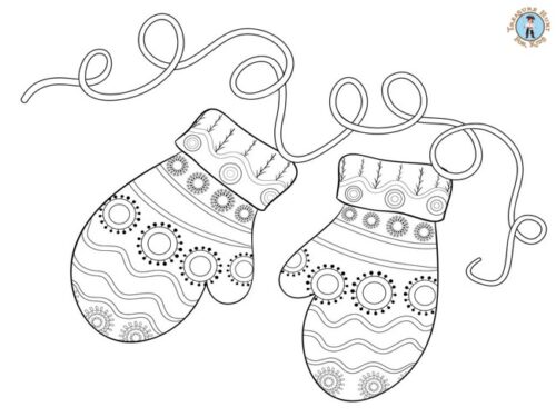 Gloves coloring page