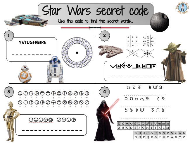 Printable Star Wars secret codes