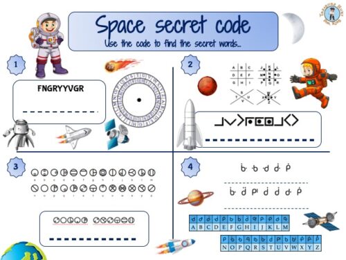 Space secret codes for kids to print