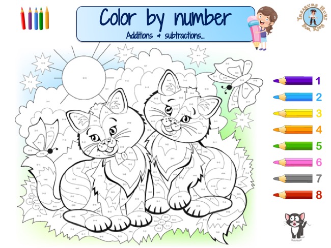 Cats color by number