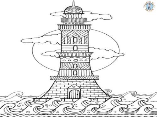 lighthouse detailed coloring page