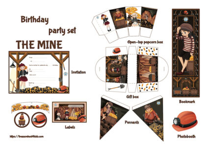 Mine birthday party printables